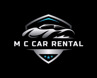 Logo M C Car Rental Black Background